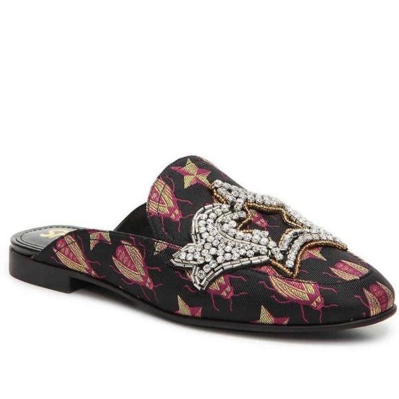 HP x3 Circus Embroidered Crystal Mule Flat - Picture 3 of 5